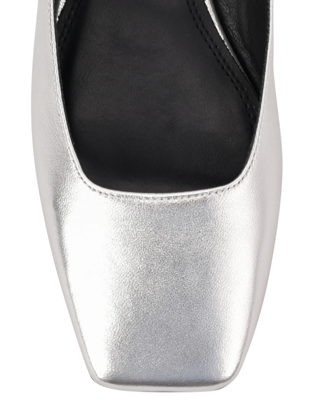 Xanthe Mary Jane Mules - Silver Metallic Leather - Image 3