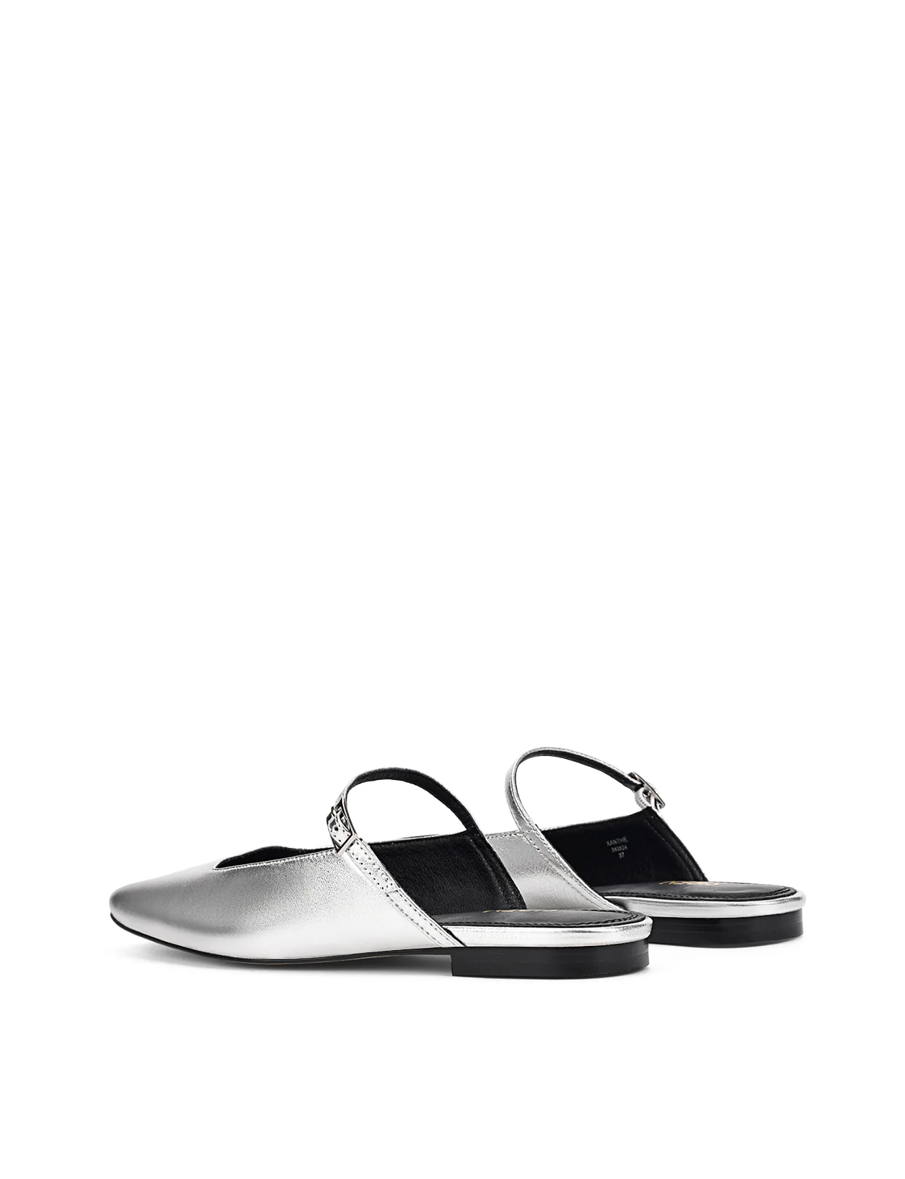 Xanthe Mary Jane Mules - Silver Metallic Leather - Image 4