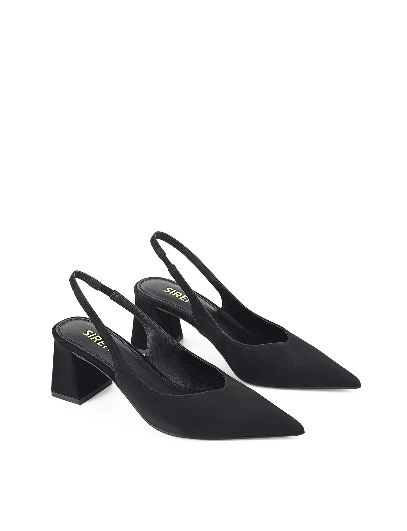 Yankee Slingback Block Heel - Black Suede - Image 3