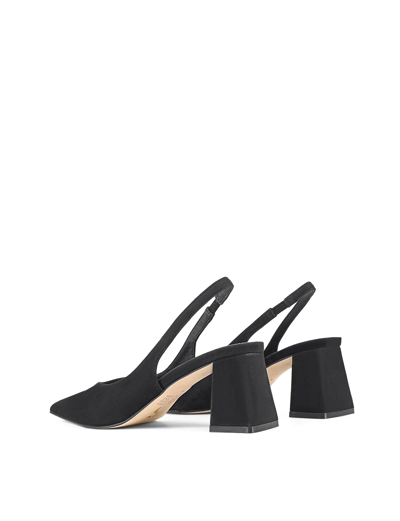 Yankee Slingback Block Heel - Black Suede - Image 5
