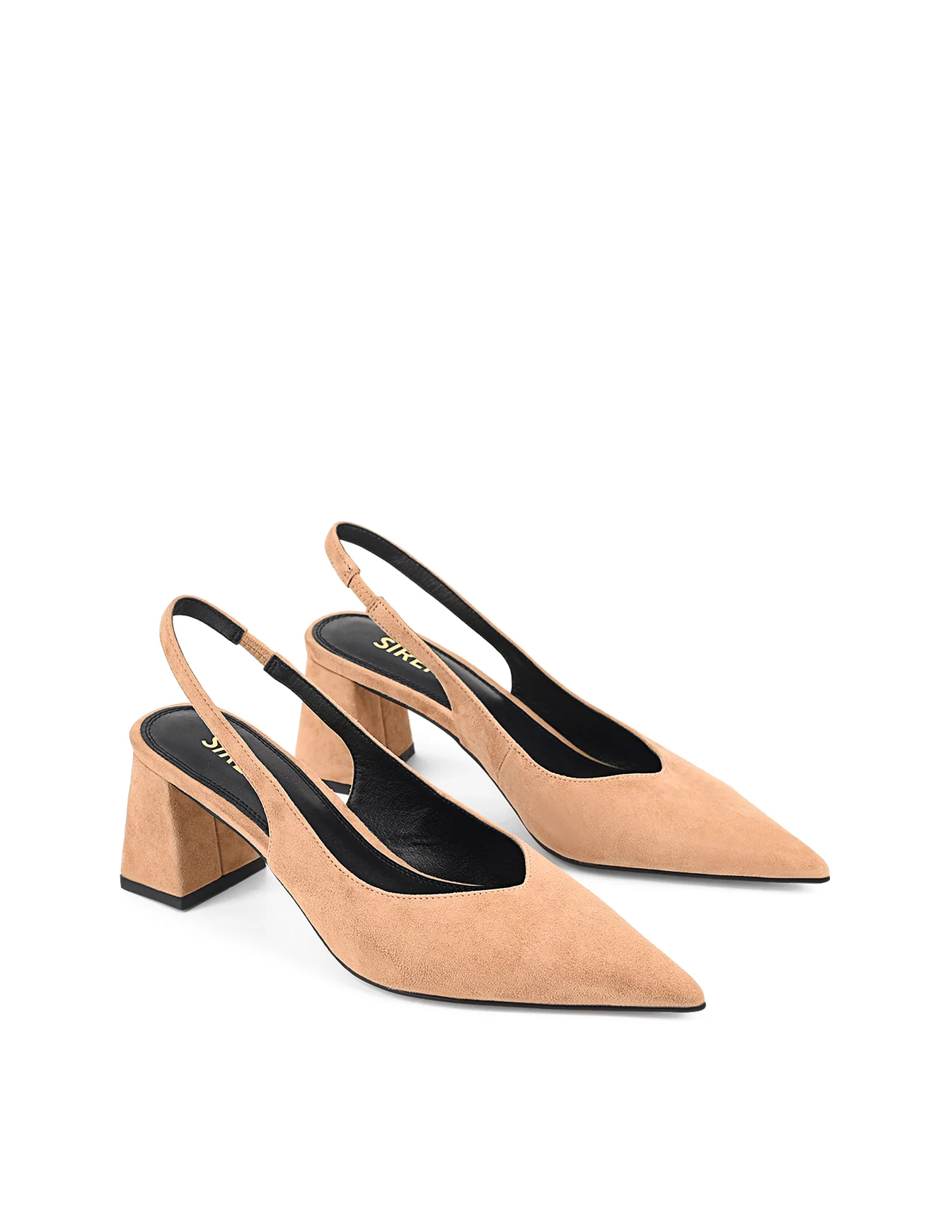 Yankee Slingback Block Heel - Camel Tan Suede - Image 3
