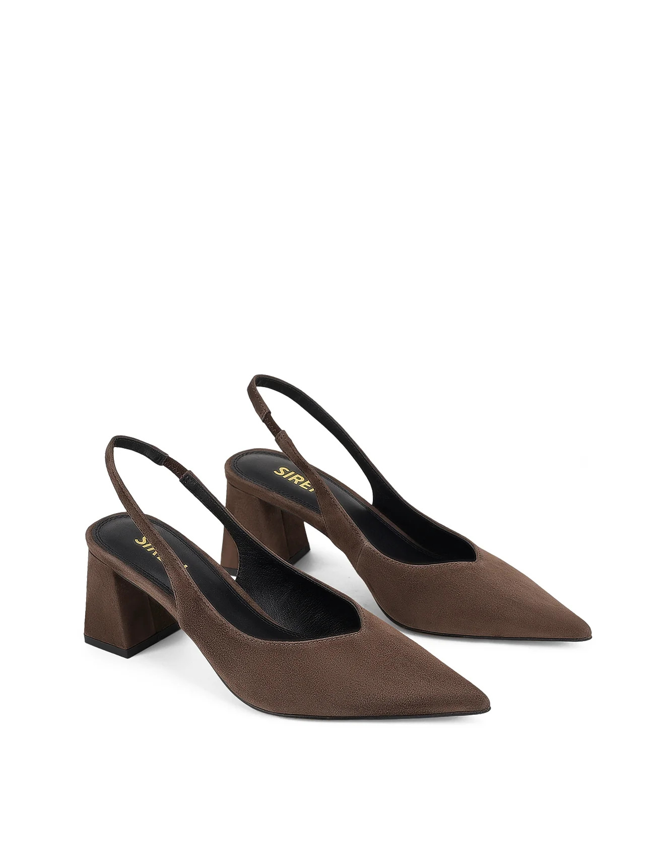 Yankee Slingback Block Heel - Chocolate Brown Suede - Image 3