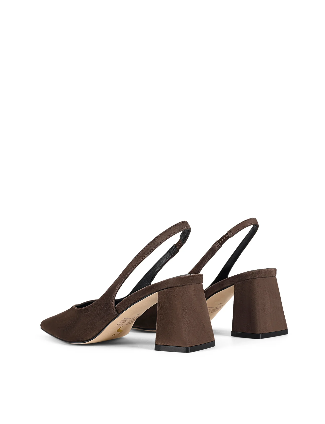 Yankee Slingback Block Heel - Chocolate Brown Suede - Image 4