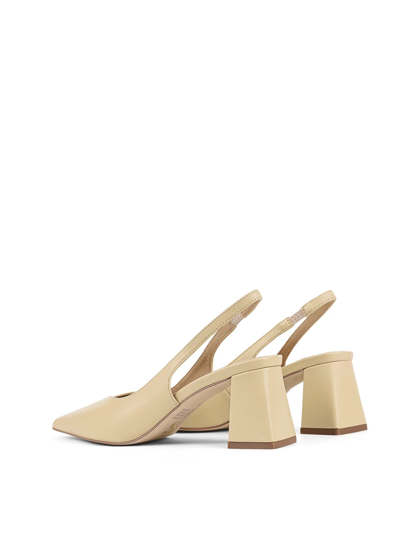 Yankee Slingback Block Heel - Custard Yellow Leather - Image 7