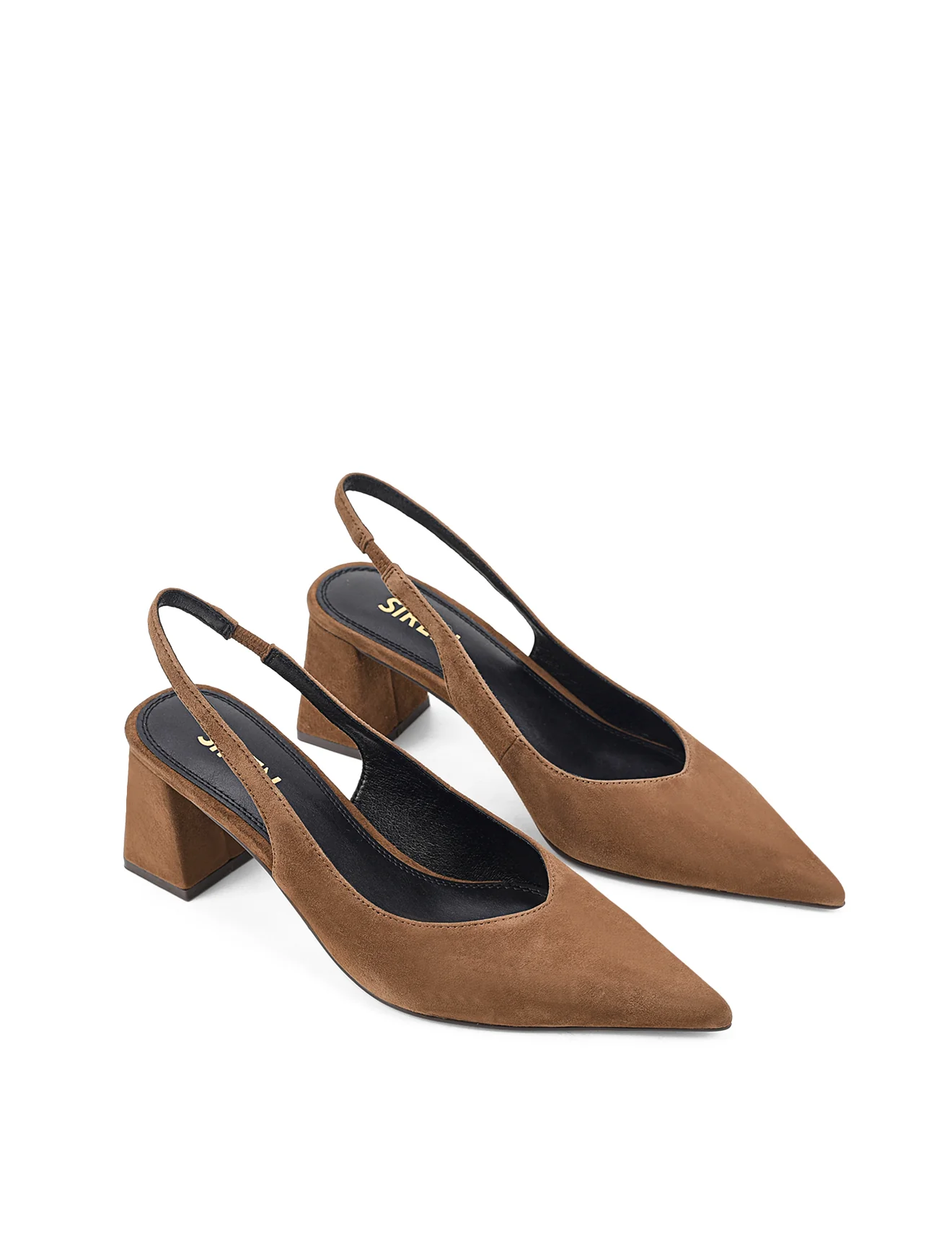 Yankee Slingback Block Heel - Toffee Brown Suede - Image 3