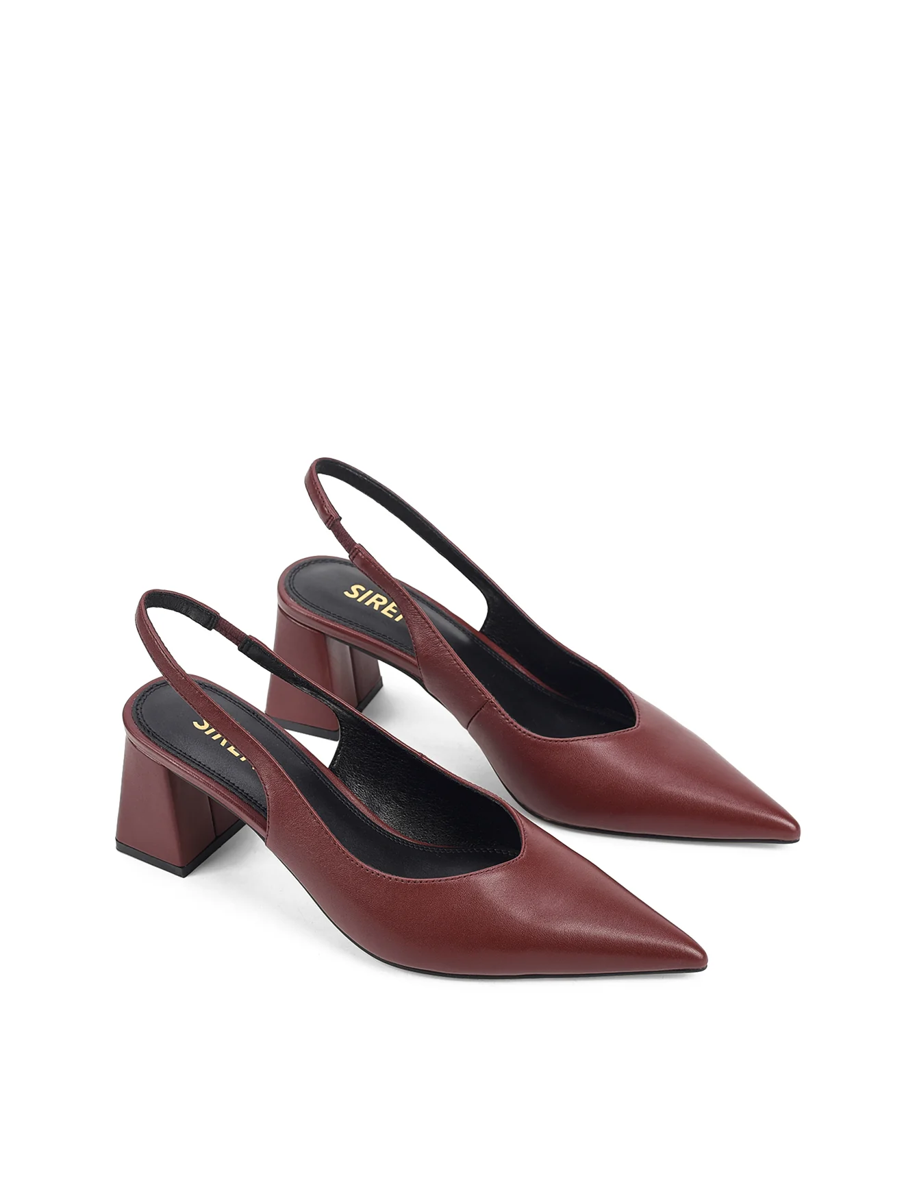 Yankee Slingback Block Heel - Wine Leather - Image 2