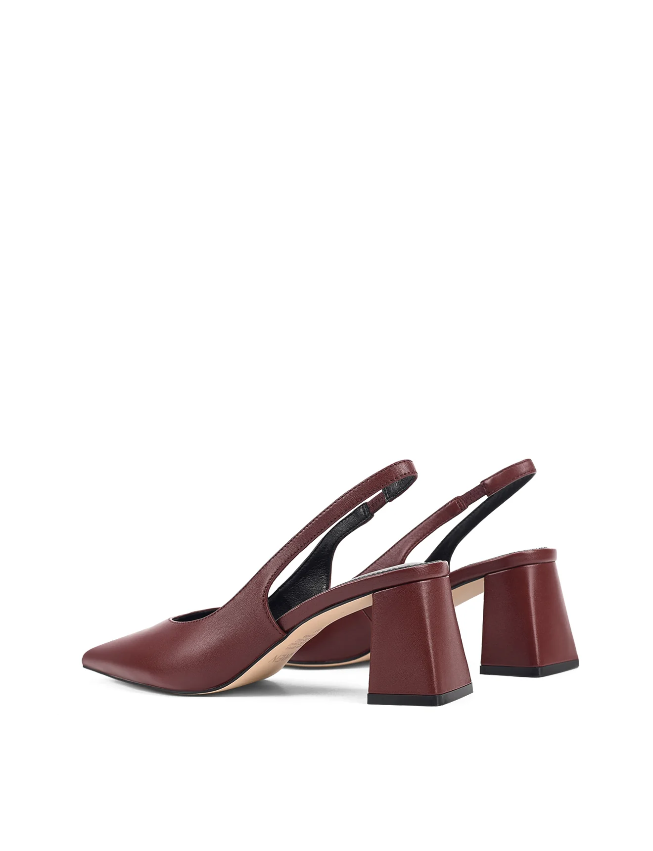 Yankee Slingback Block Heel - Wine Leather - Image 3