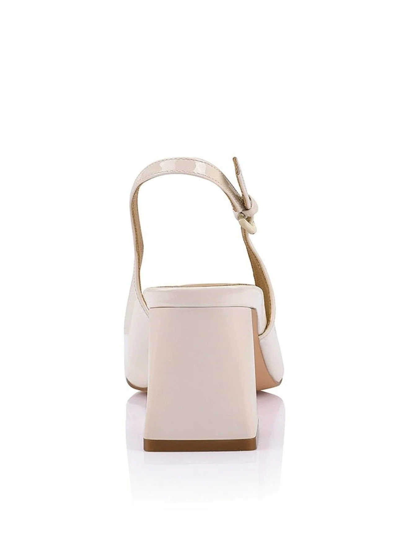 Yarra Pointed Toe Slingbacks - Chalk Patent Leather - Image 5