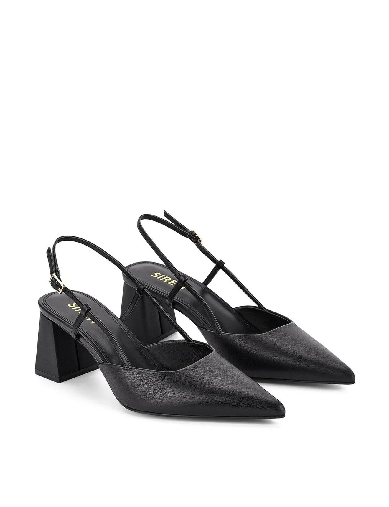 Yasmine Slingback Heels - Black Leather - Image 3