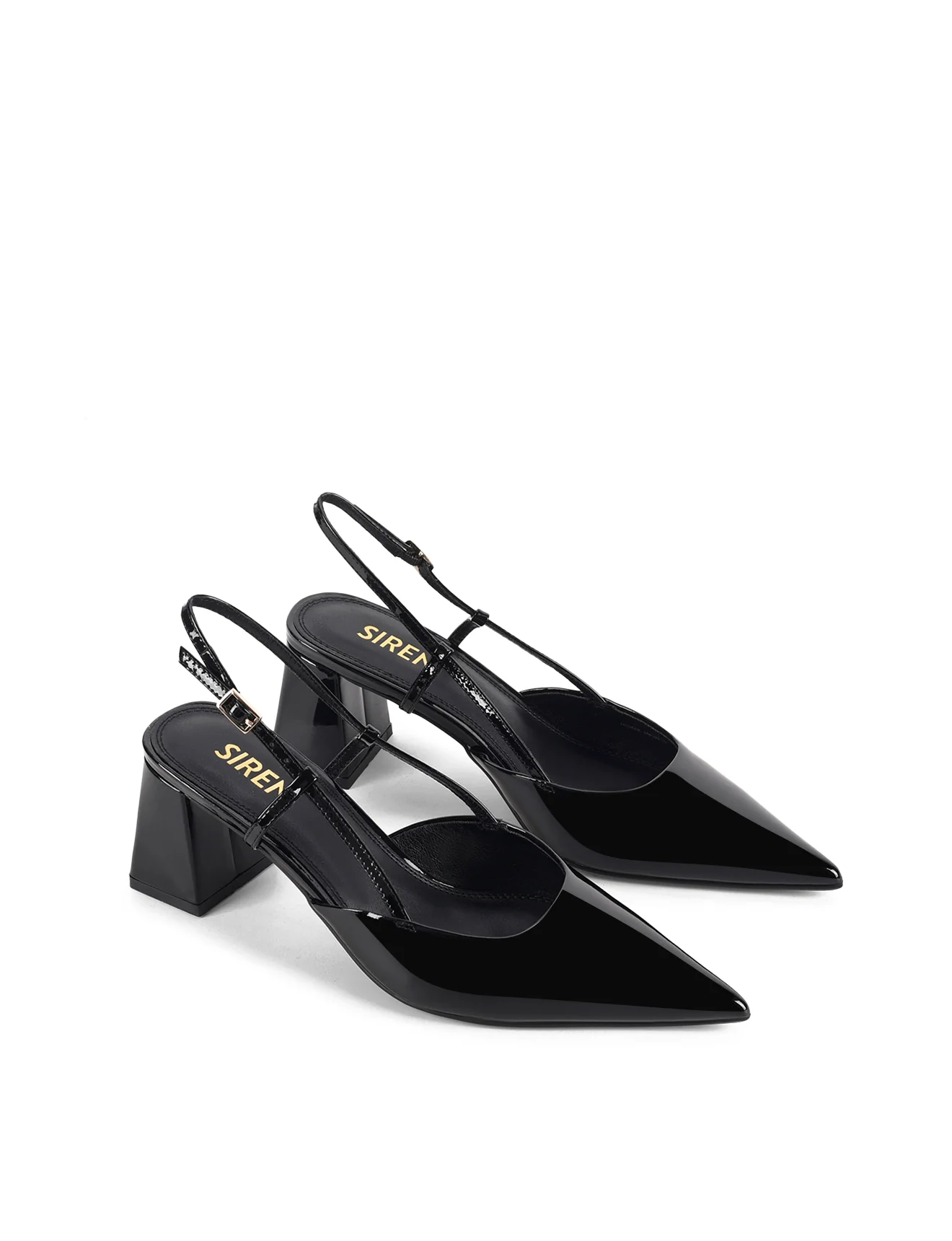 Yasmine Slingback Heels - Black Patent Leather - Image 3