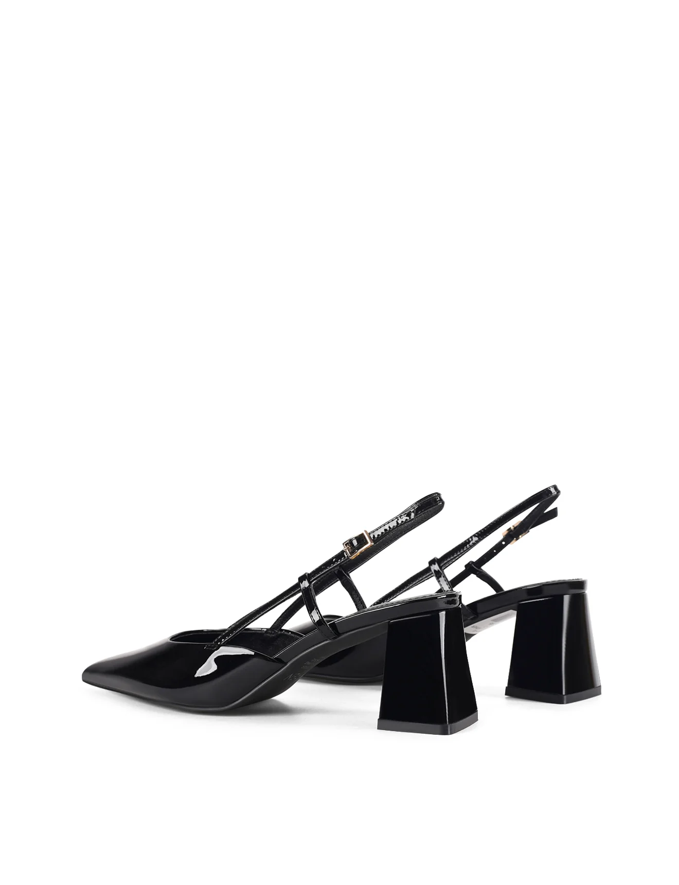 Yasmine Slingback Heels - Black Patent Leather - Image 4