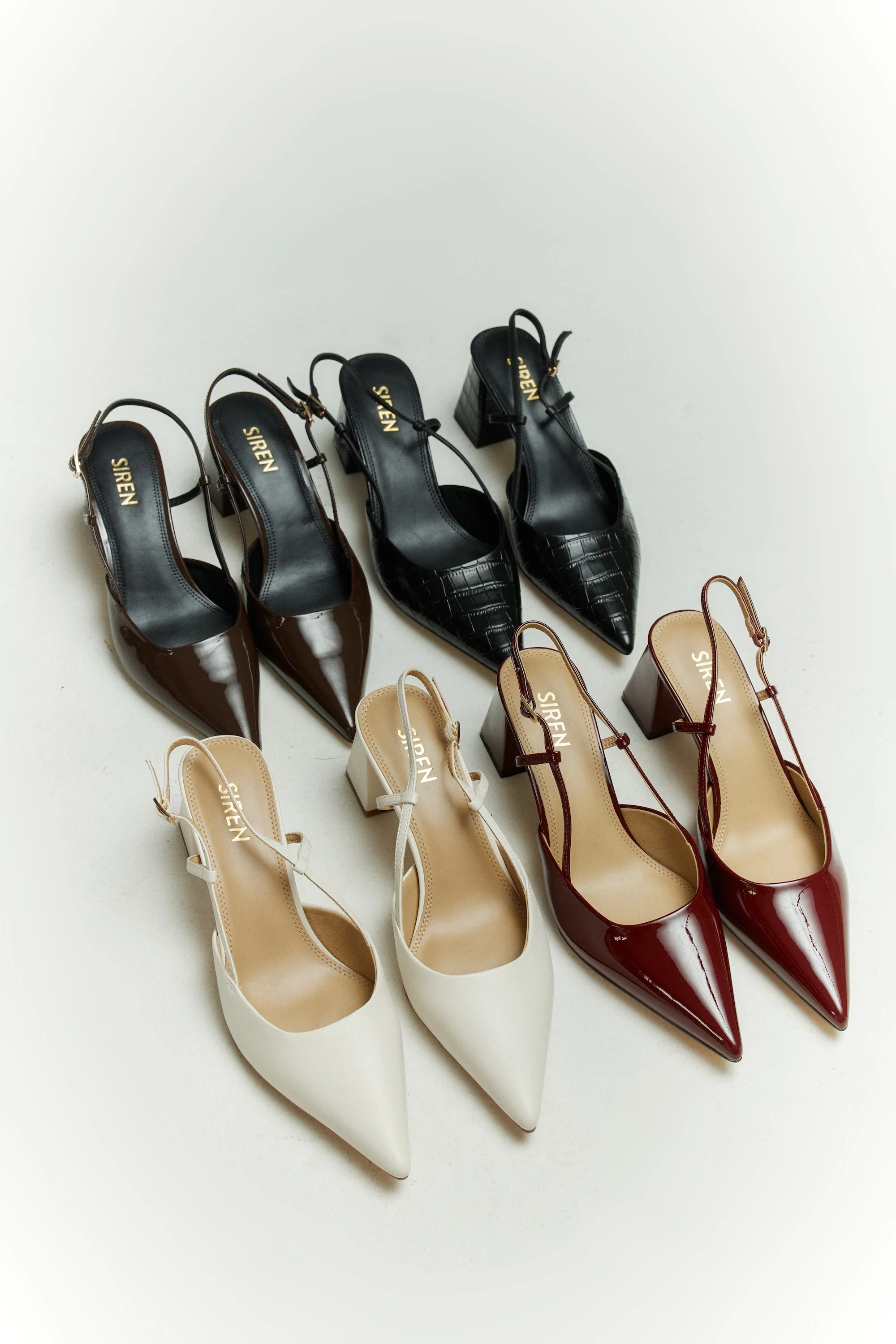 Yasmine Slingback Heels - Chocolate Brown Patent Leather - Image 3