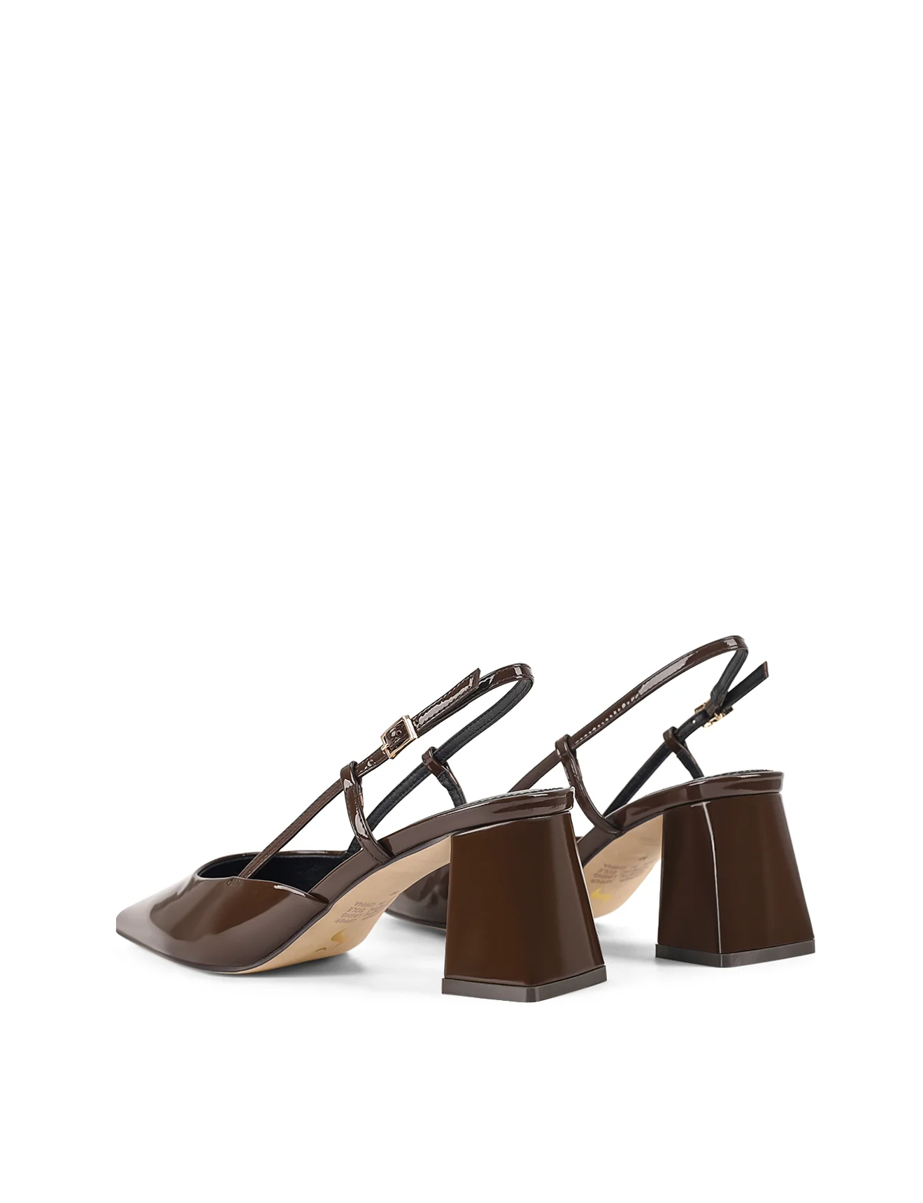 Yasmine Slingback Heels - Chocolate Brown Patent Leather - Image 6