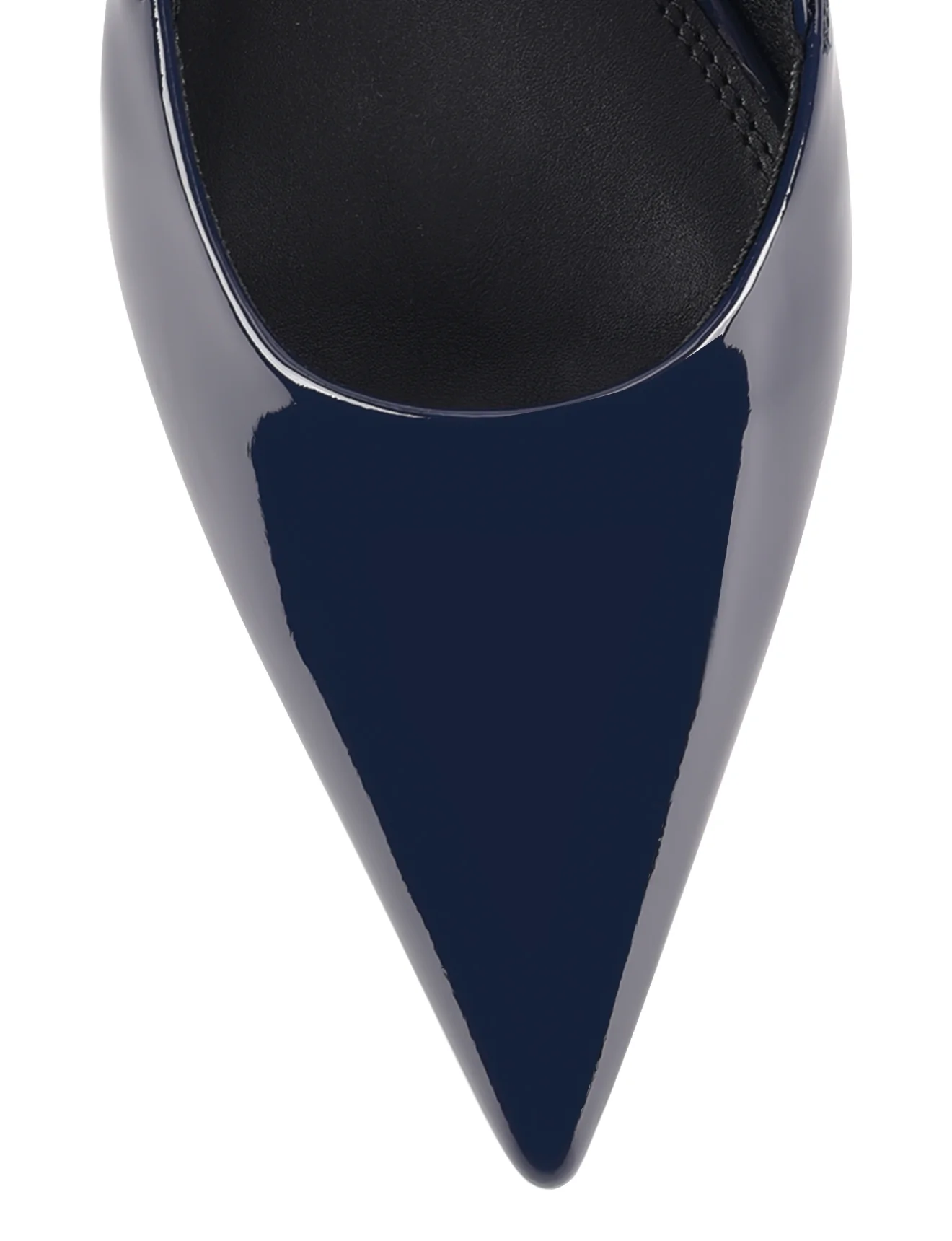 Yasmine Slingback Heels - Navy Blue Patent Leather - Image 5