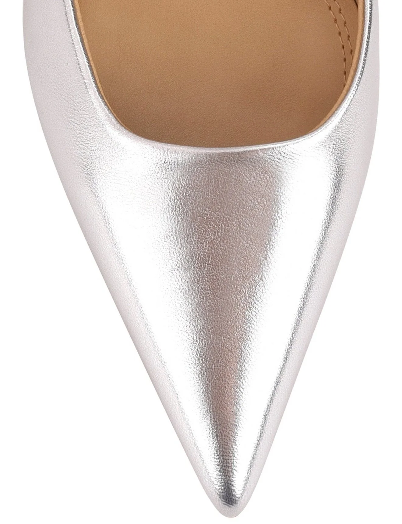 Yasmine Slingback Heels - Silver Metallic Leather - Image 4
