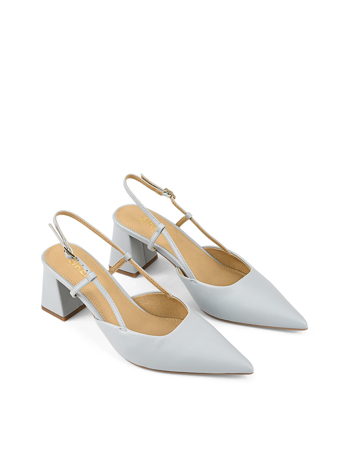 Yasmine Slingback Heels - Soft Blue Leather - Image 6