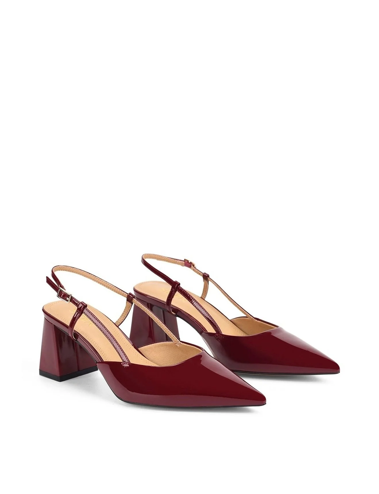 Yasmine Slingback Heels - Wine Patent Leather - Image 5