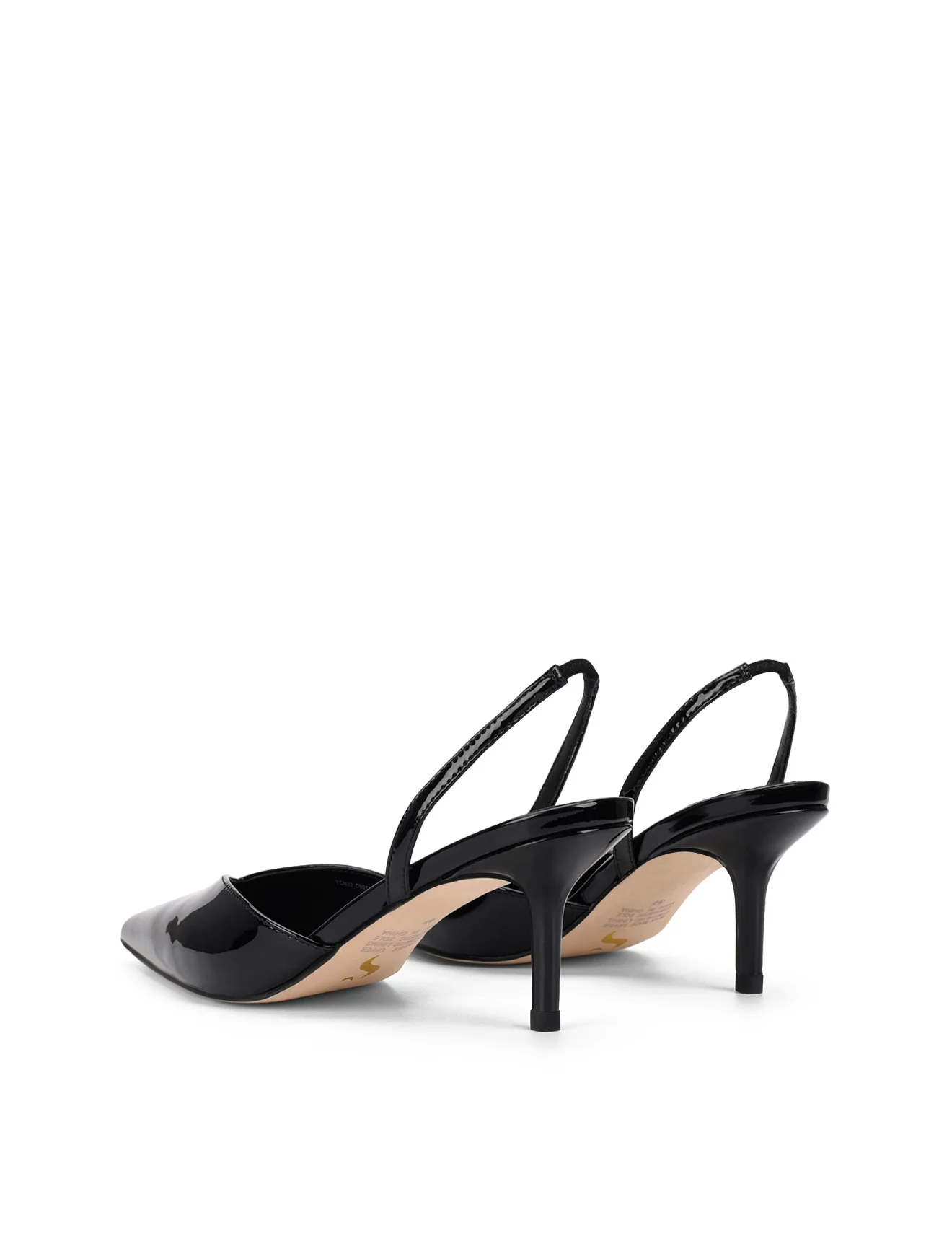 Yoco Slingback Kitten Heels - Black Patent Leather - Image 3
