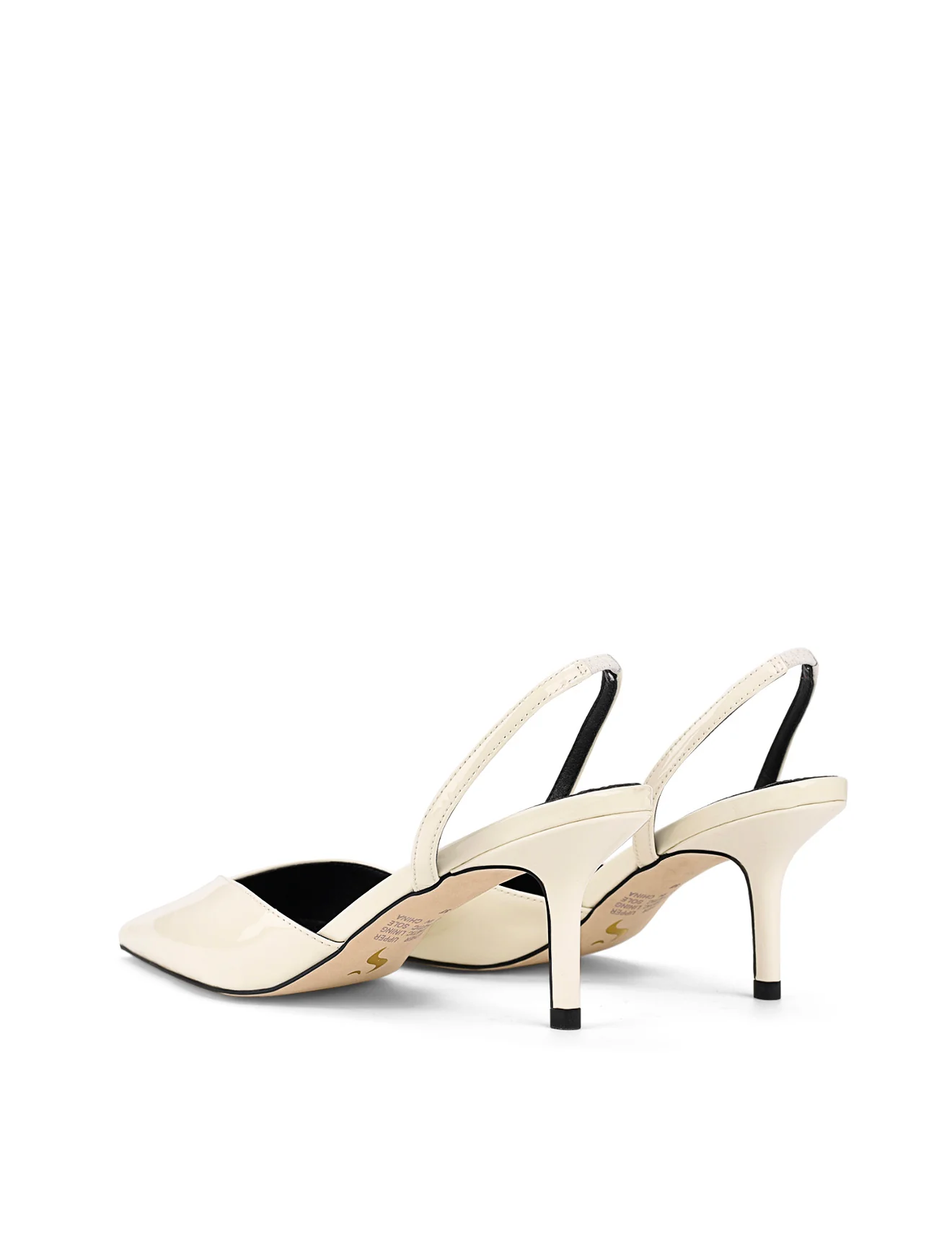 Yoco Slingback Kitten Heels - Chalk White Patent Leather - Image 3