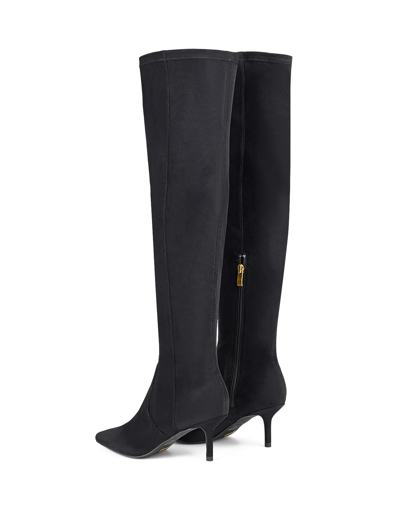 Yonas Long Boots - Black Stretch Microsuede - Image 4