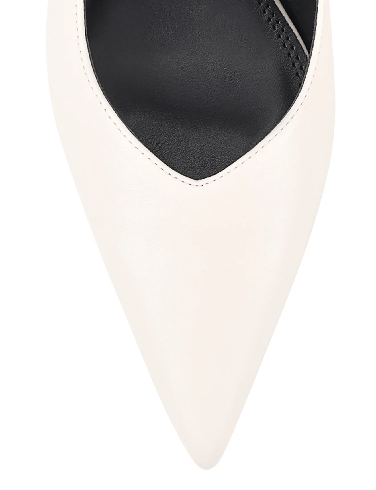 Yory Slingback Kitten Heels - Chalk White Leather - Image 4