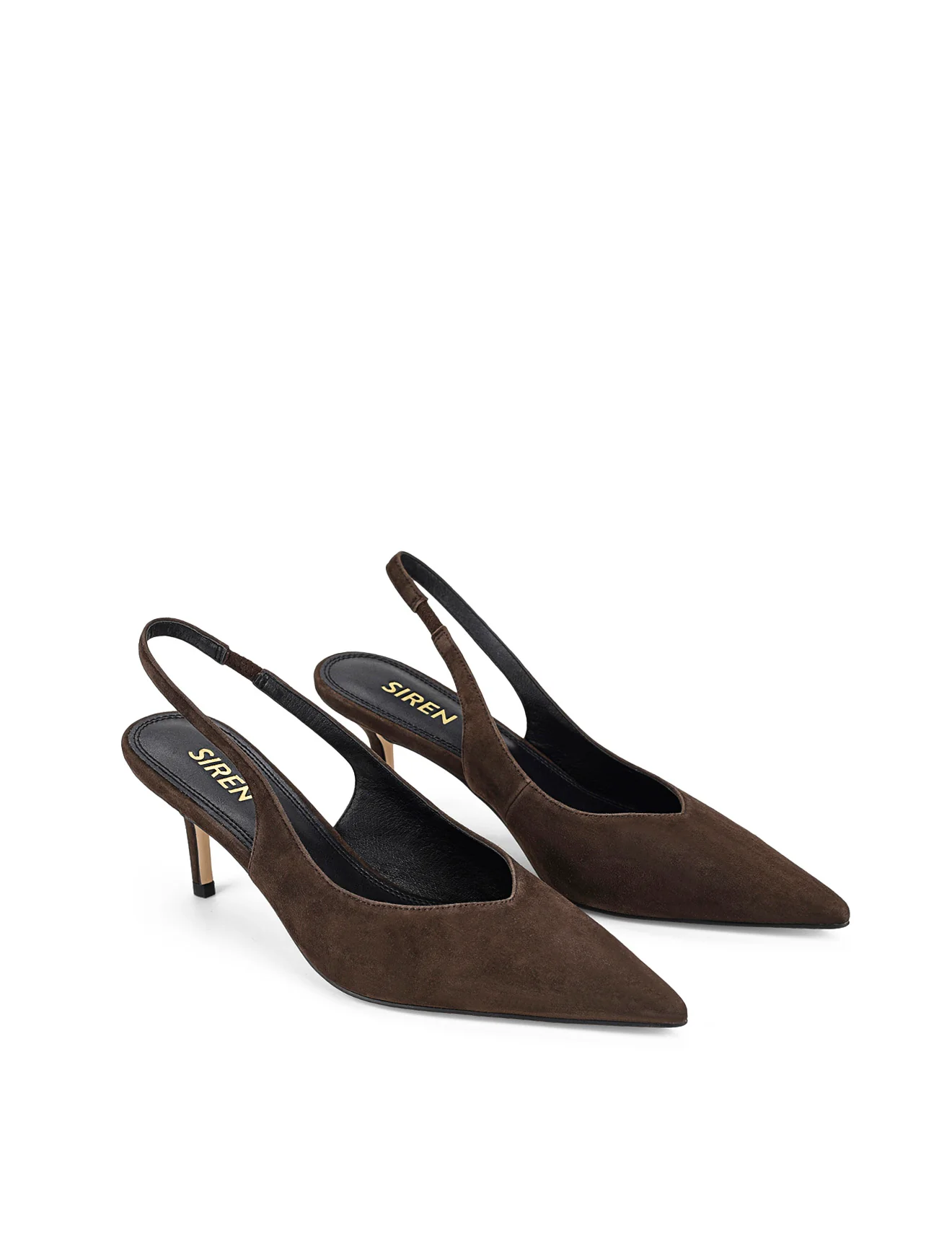 Yory Slingback Kitten Heels - Chocolate Brown Suede - Image 4