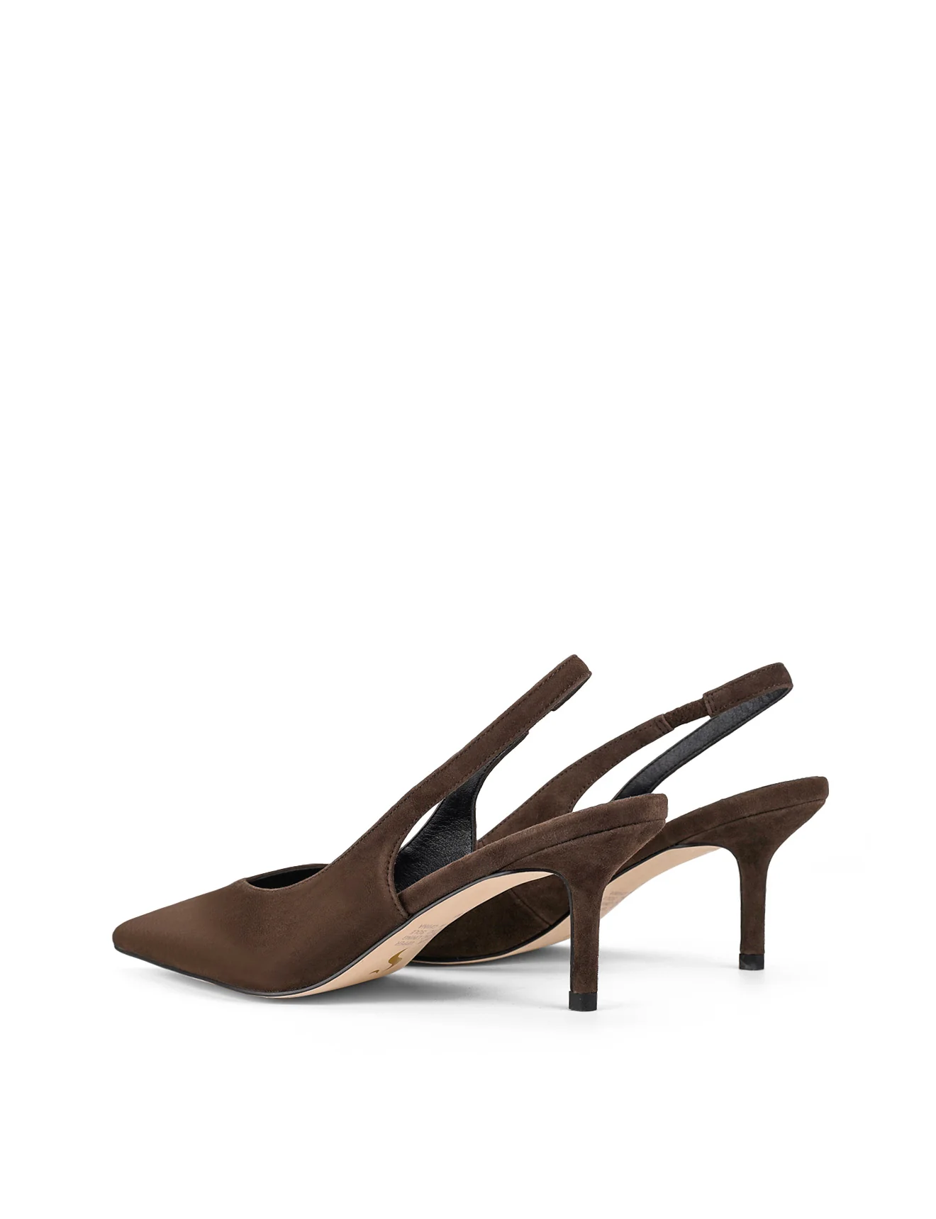 Yory Slingback Kitten Heels - Chocolate Brown Suede - Image 5