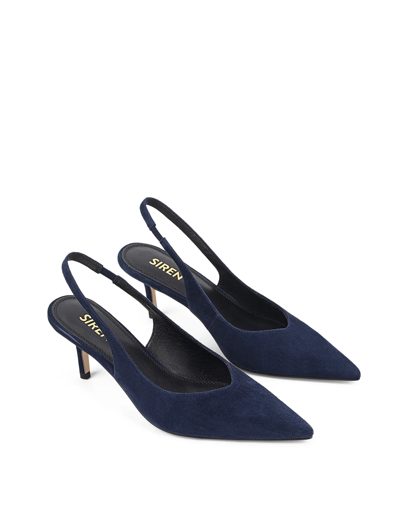 Yory Slingback Kitten Heels - Navy Blue Suede - Image 3