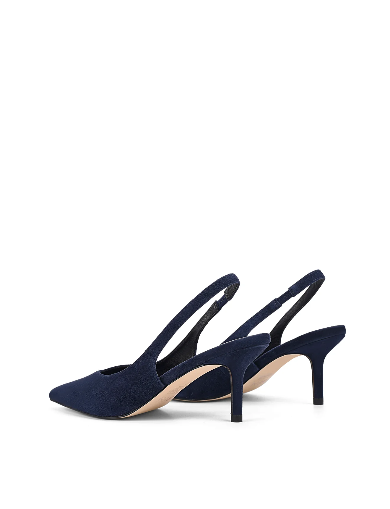Yory Slingback Kitten Heels - Navy Blue Suede - Image 4