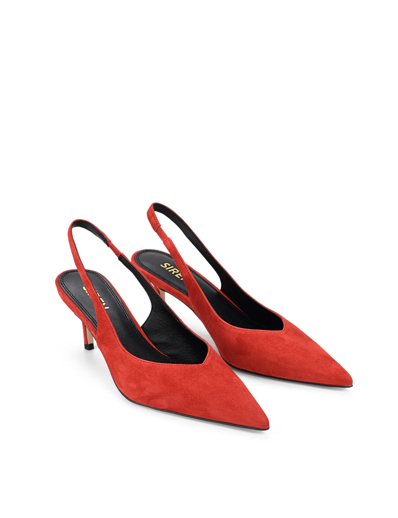 Yory Slingback Kitten Heels - Red Suede - Image 4