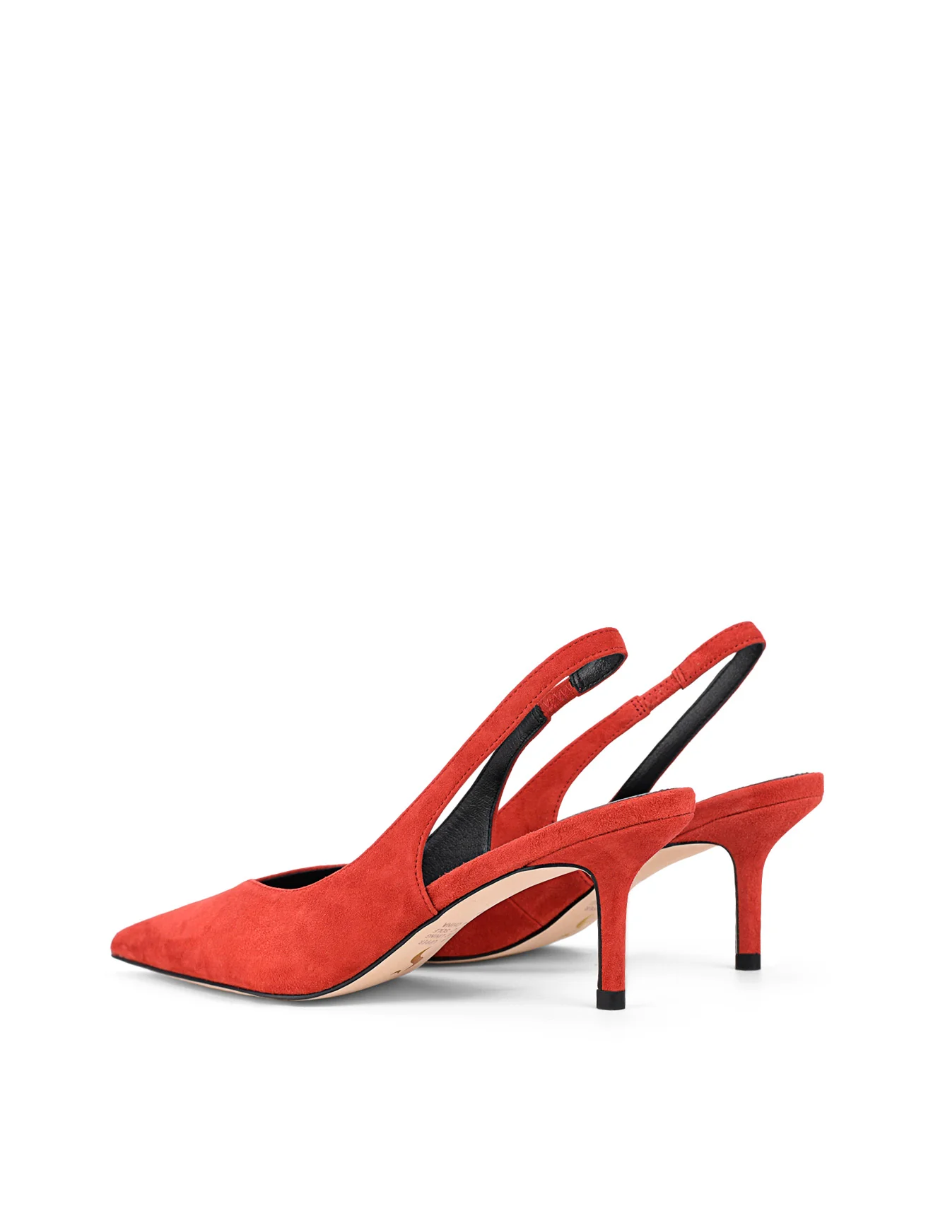 Yory Slingback Kitten Heels - Red Suede - Image 5