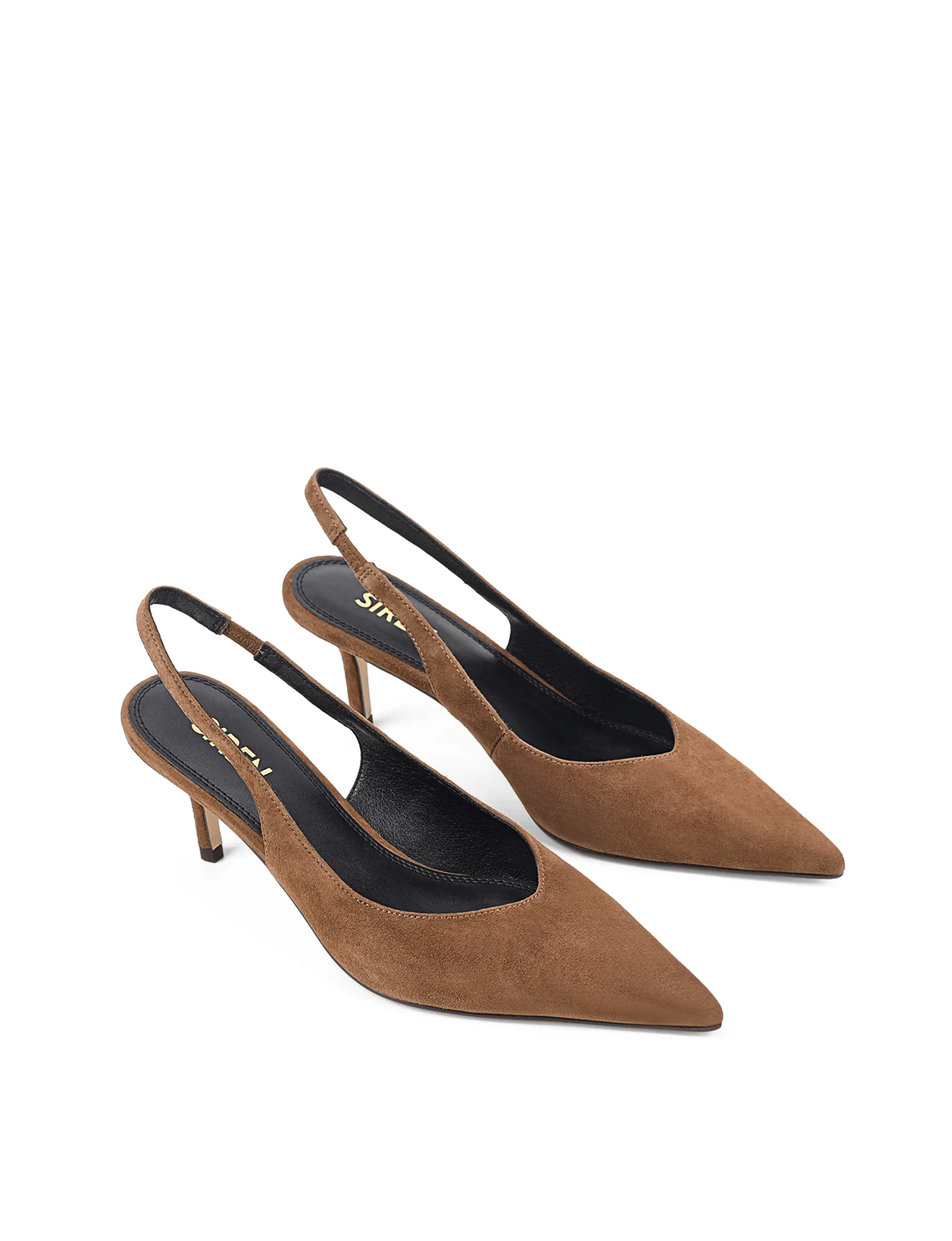 Yory Slingback Kitten Heels - Toffee Brown Suede - Image 3