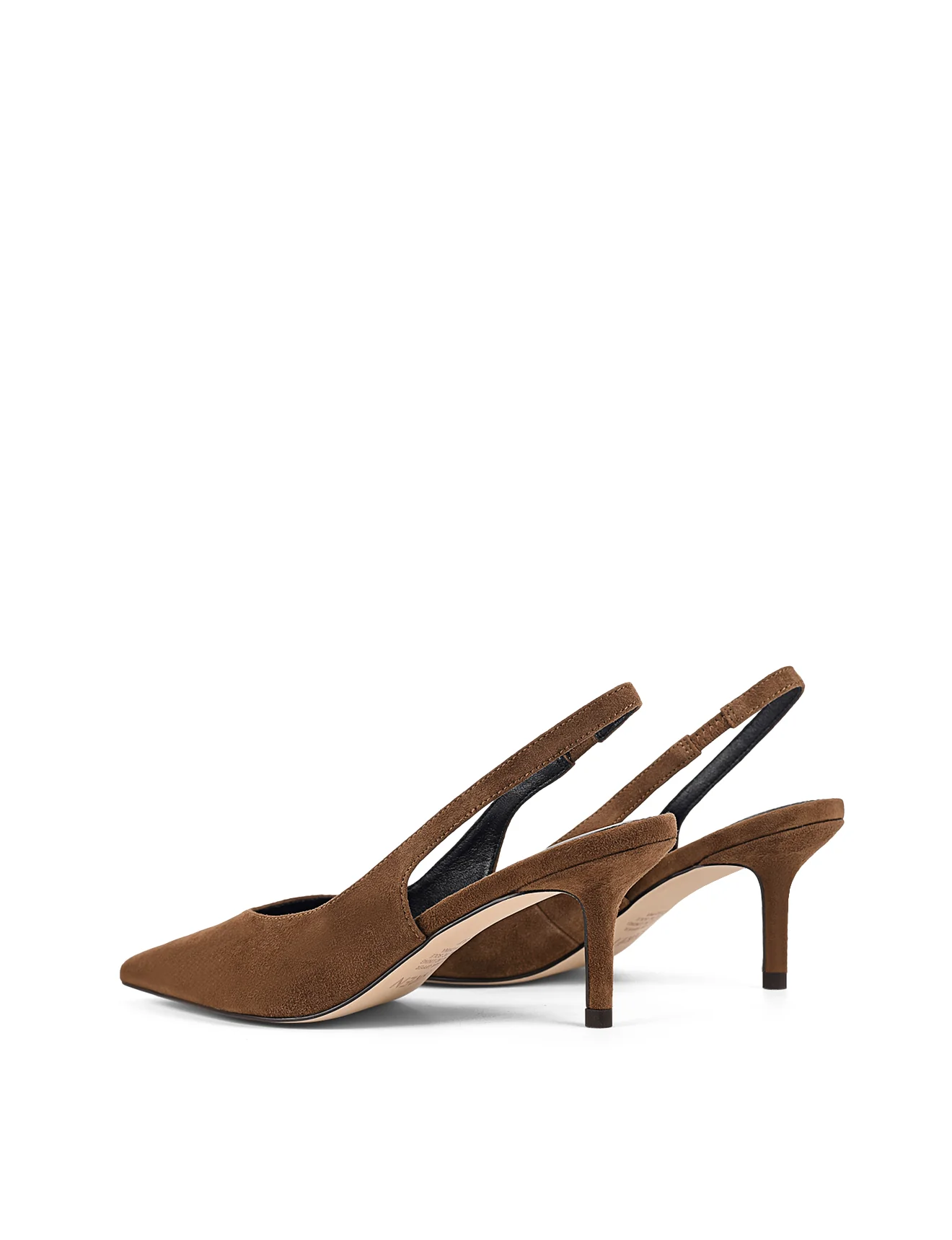 Yory Slingback Kitten Heels - Toffee Brown Suede - Image 4