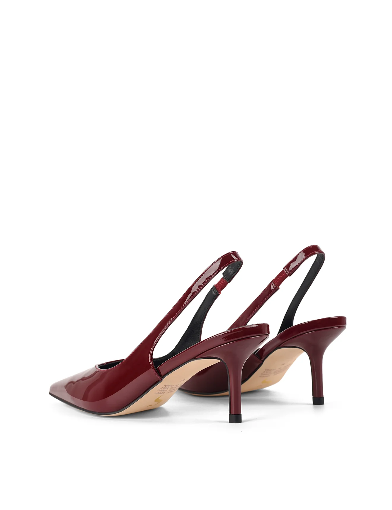 Yory Slingback Kitten Heels - Wine Patent Leather - Image 3
