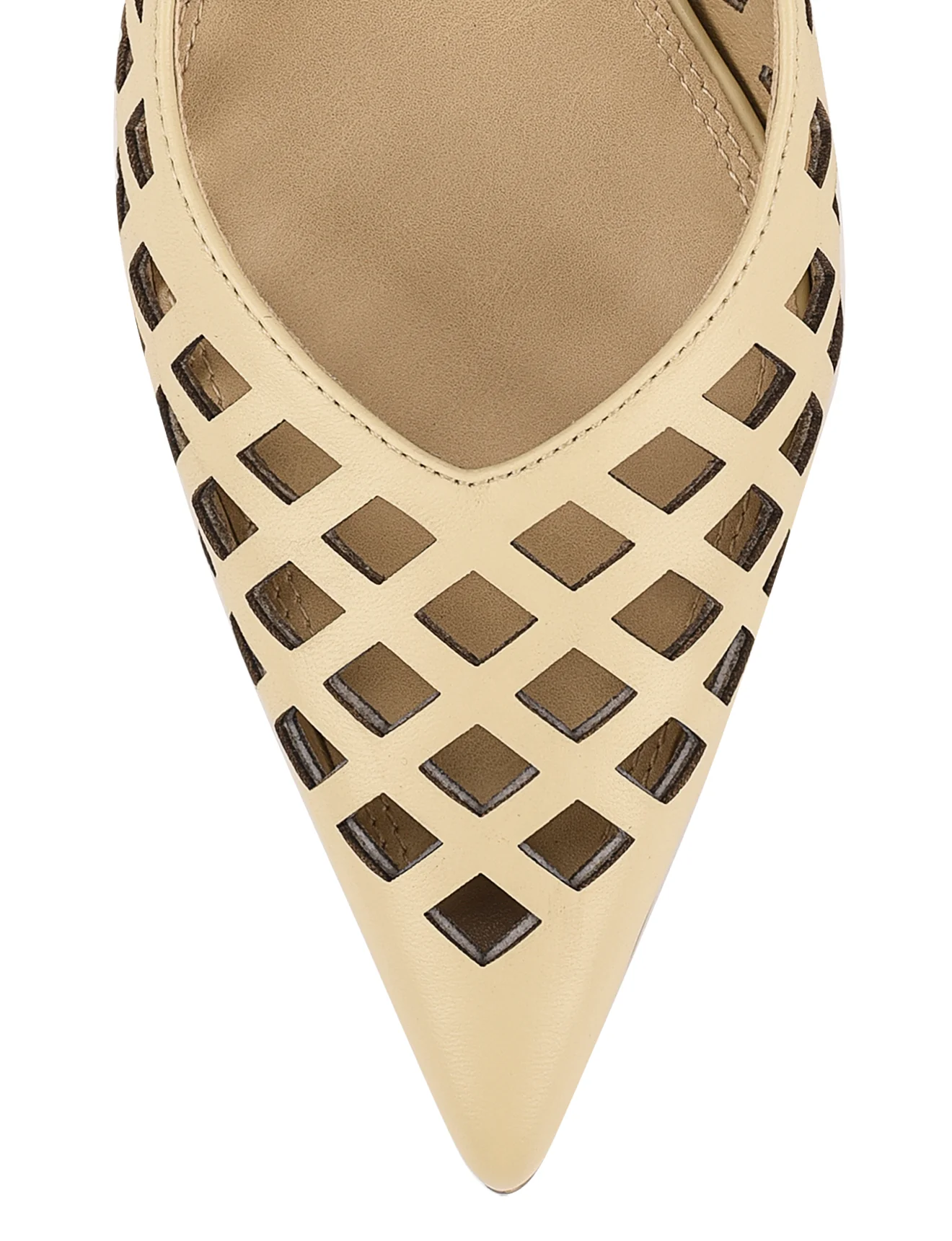 Yovanna Sling Back Kitten Heel - Custard Yellow Leather - Image 4