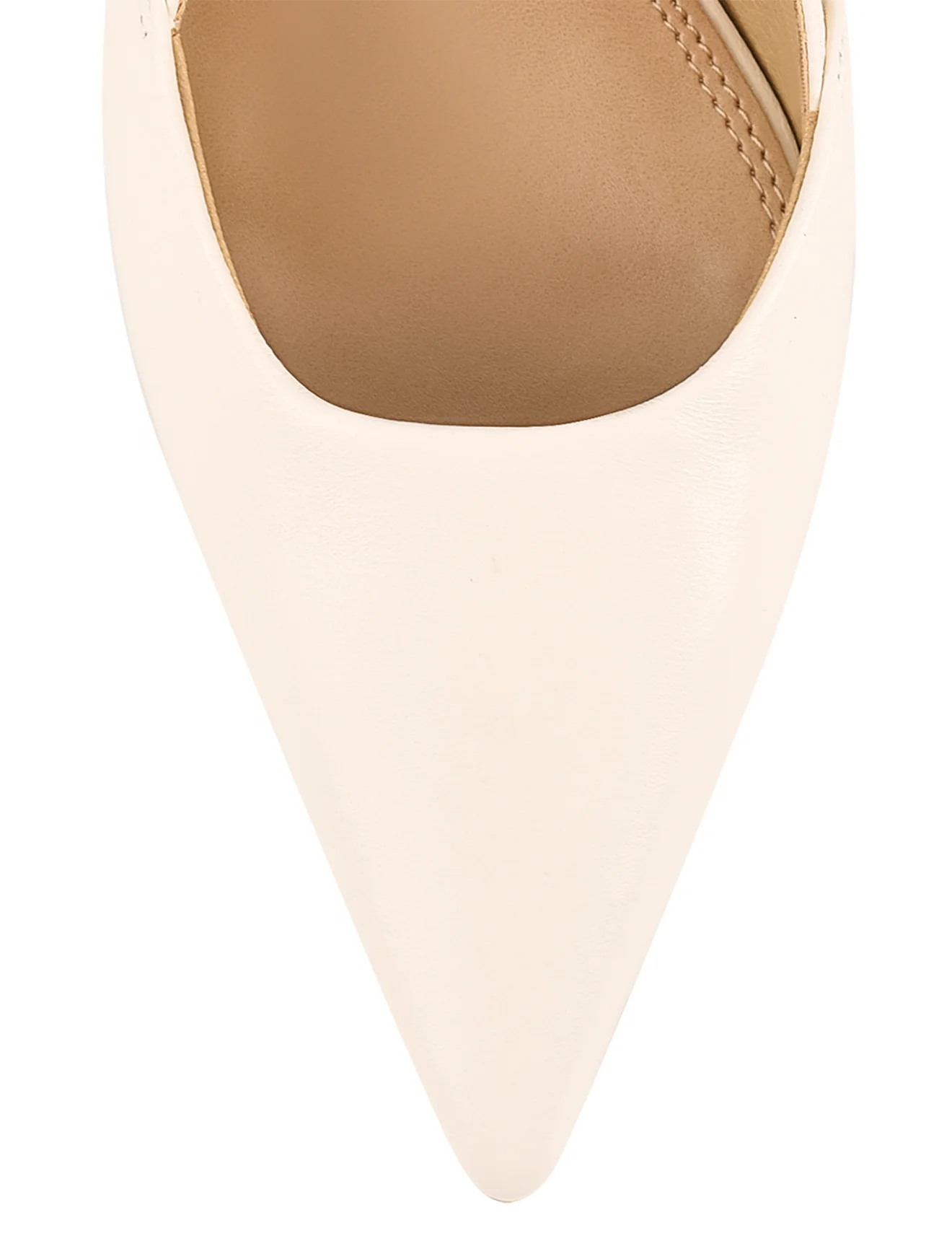 Yoyo Slingback Kitten Heels - Cream White Leather - Image 4