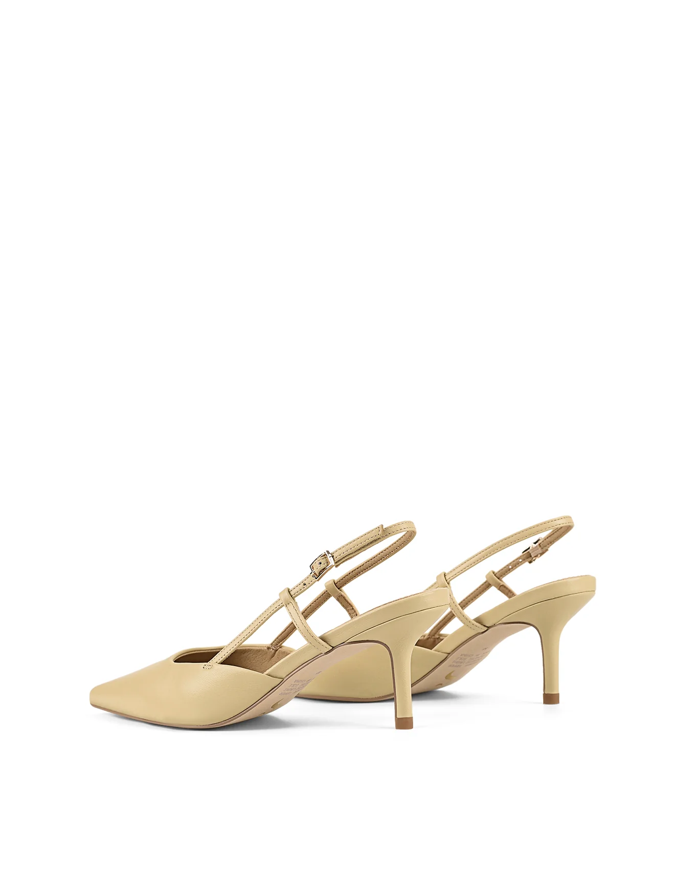Yoyo Slingback Kitten Heels - Custard Yellow Leather - Image 4