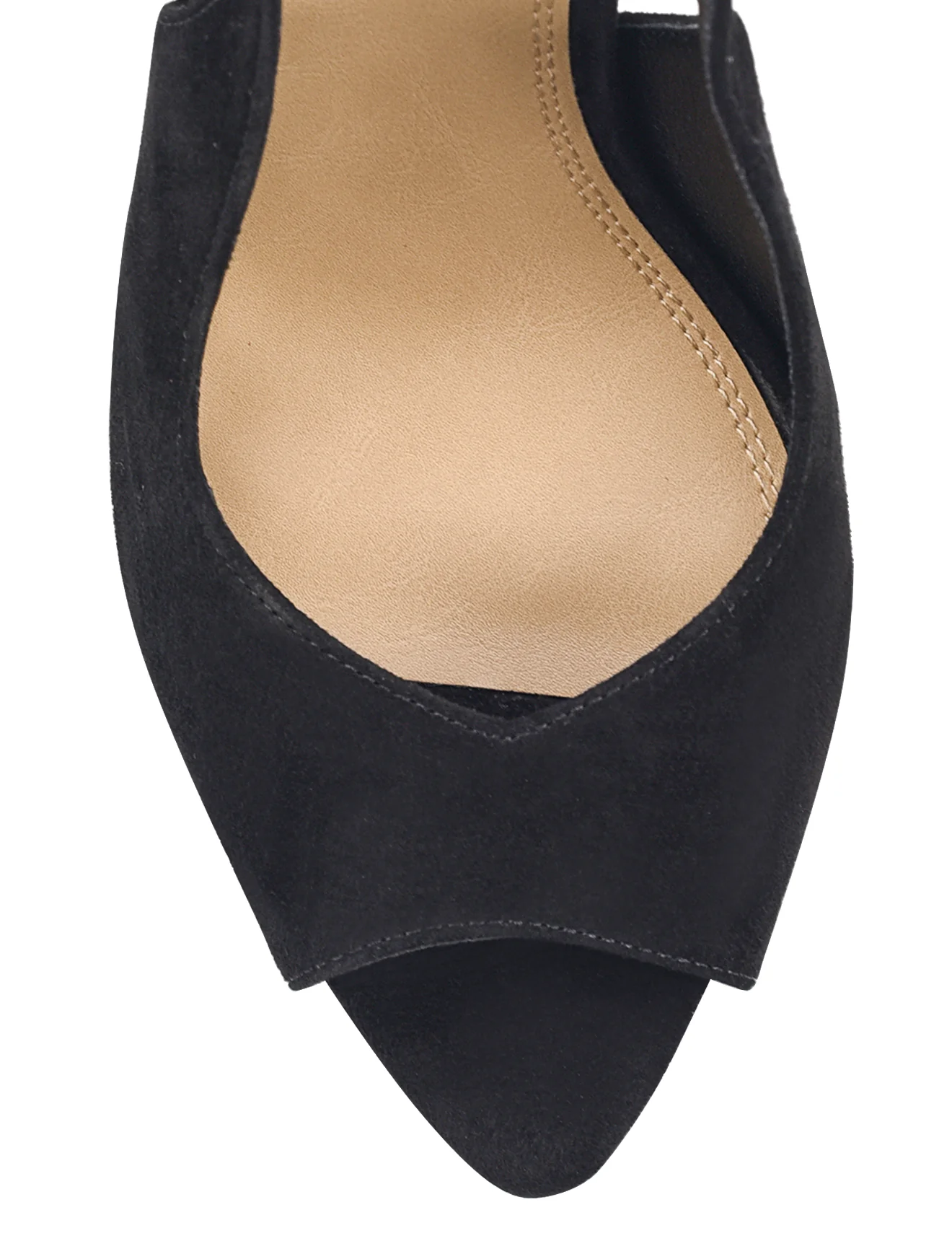 Zola Peep Toe Heels - Black Suede - Image 5