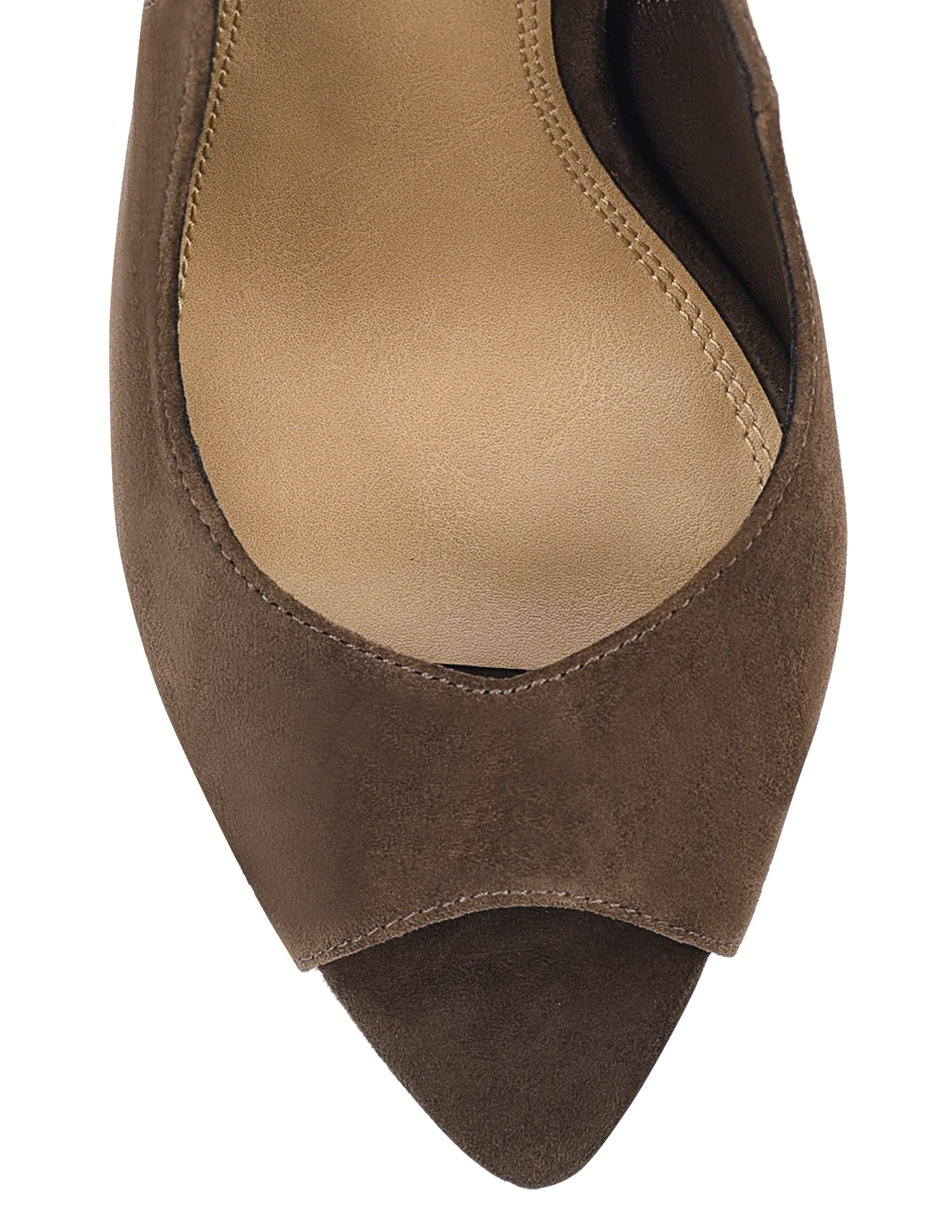 Zola Peep Toe Heels - Chocolate Brown Suede - Image 5