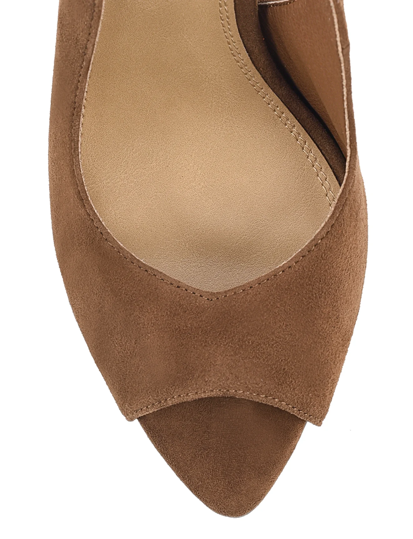 Zola Peep Toe Heels - Toffee Brown Suede - Image 5