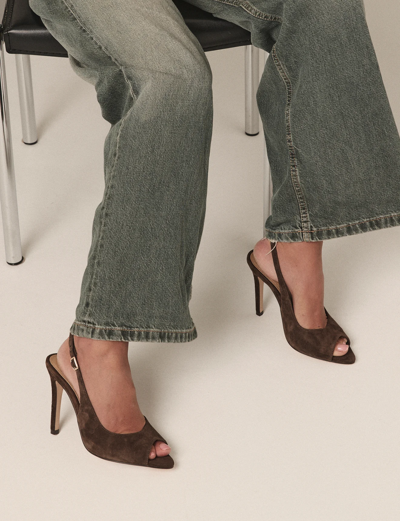 Zola Peep Toe Heels - Toffee Brown Suede - Image 6